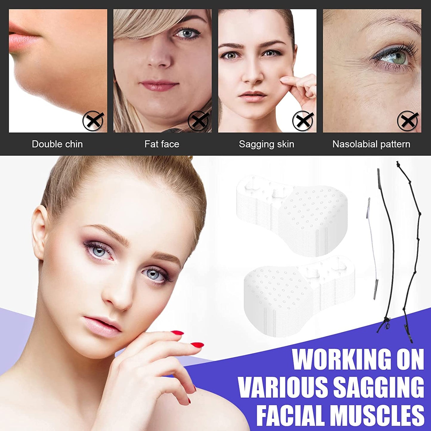 Buy 1 Get 1 Free 49%OFFđ„New Ultra Invisible Waterproof Face Lift Stickers Complete Kit