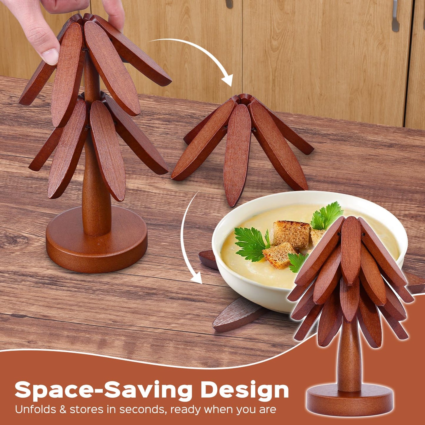 š„LAST DAY SALE 49% OFF š„Premium Heat-Resistant Natural Wooden Trivet Set for Hot Dishes