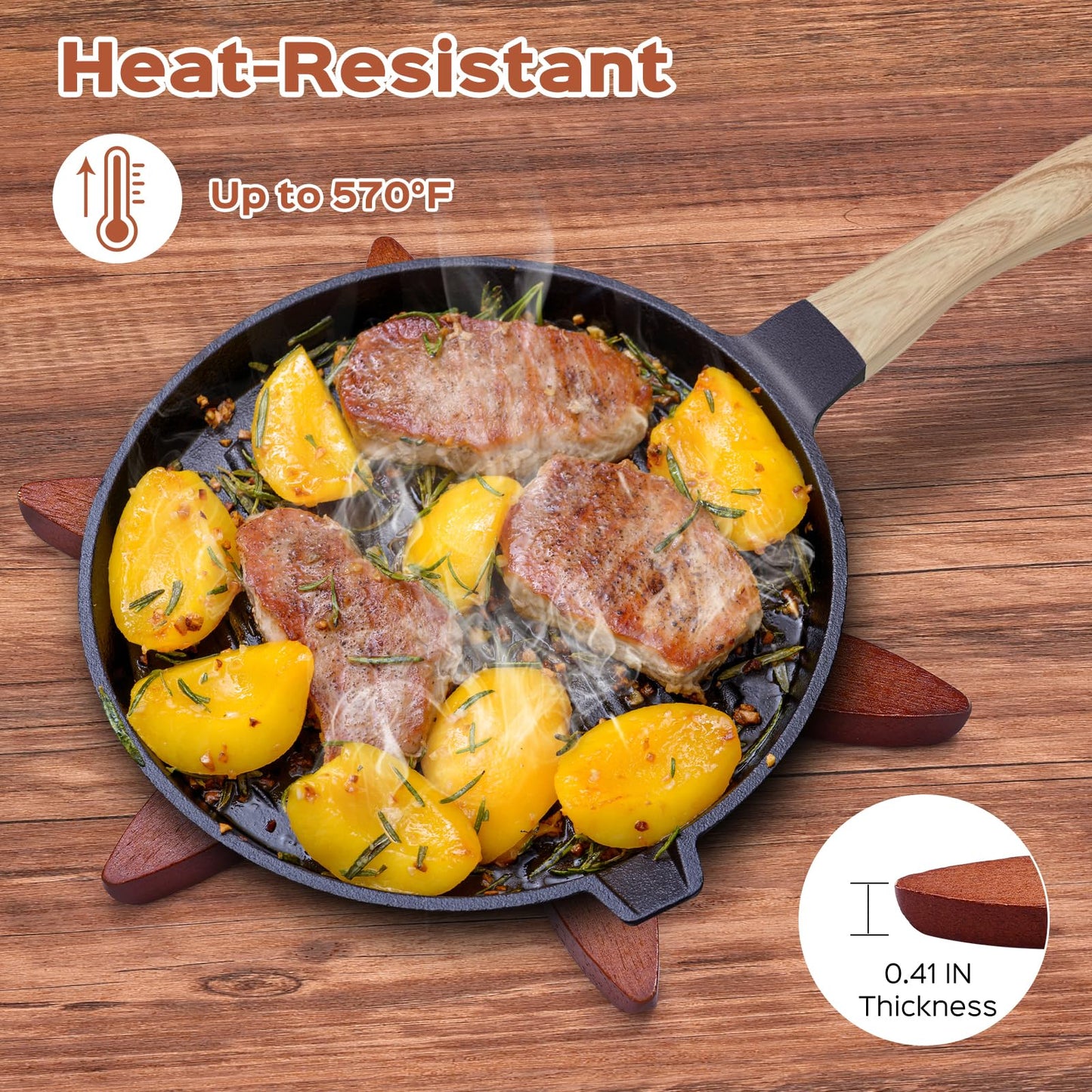 š„LAST DAY SALE 49% OFF š„Premium Heat-Resistant Natural Wooden Trivet Set for Hot Dishes