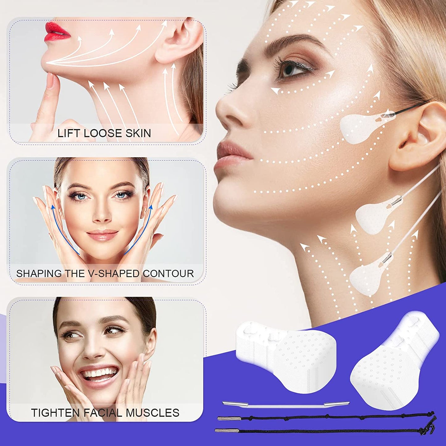 Buy 1 Get 1 Free 49%OFFđ„New Ultra Invisible Waterproof Face Lift Stickers Complete Kit