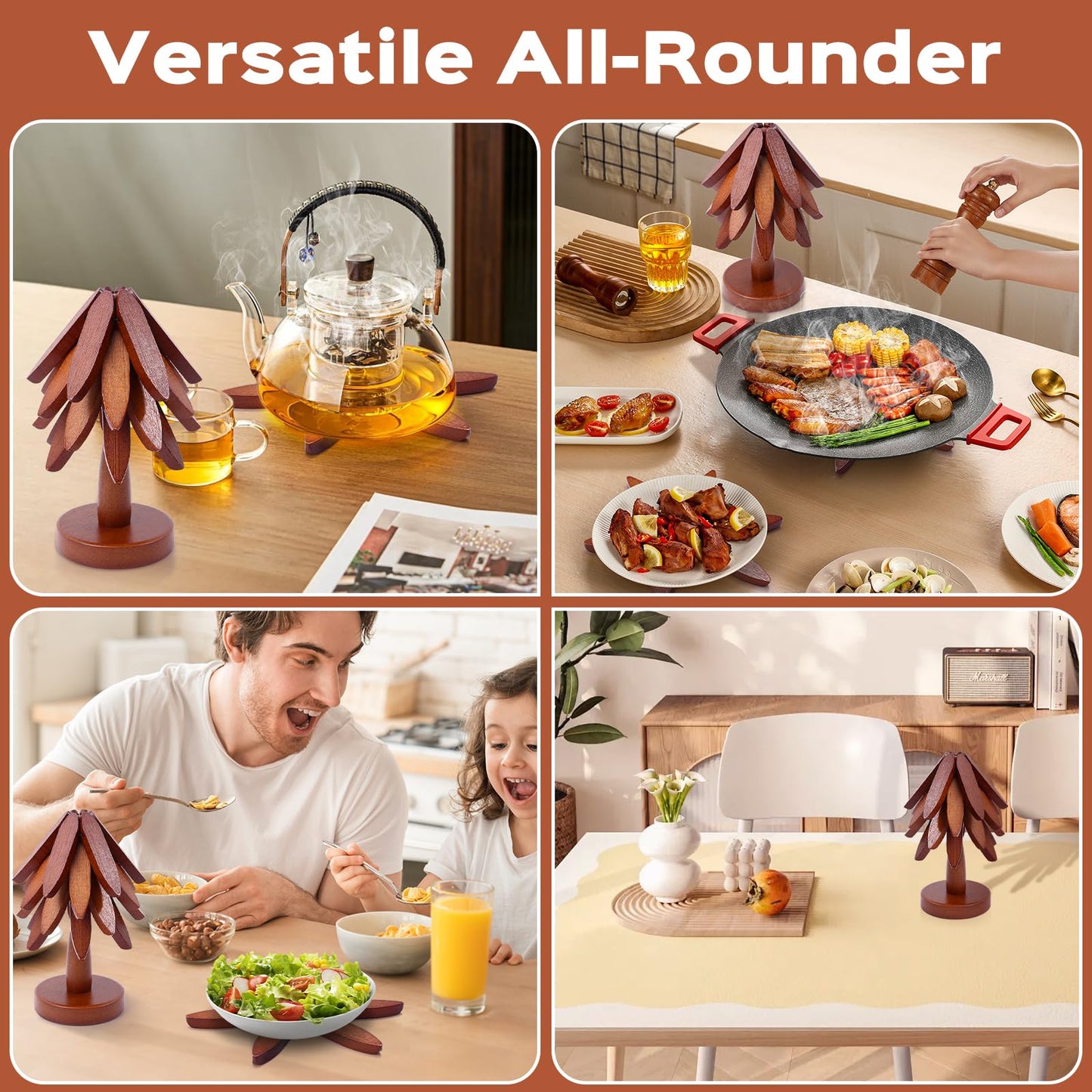 š„LAST DAY SALE 49% OFF š„Premium Heat-Resistant Natural Wooden Trivet Set for Hot Dishes