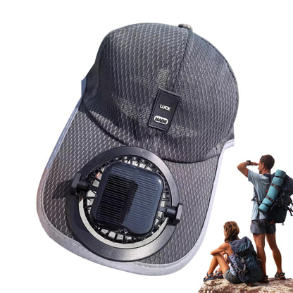 2-in-1 Solar Rechargeable Fan Breathable Mesh Baseball Cap