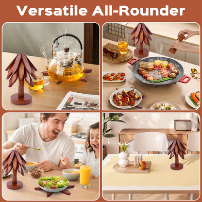 🔥LAST DAY SALE 49% OFF 🔥Premium Heat-Resistant Natural Wooden Trivet Set for Hot Dishes