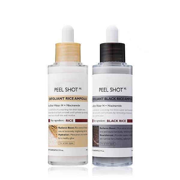 Peel Shot Glow Rice Ampoule Duo Set(white rice + black rice)Save $10🔥